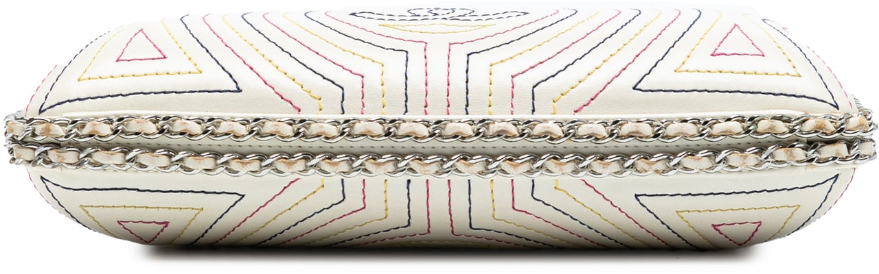 Chanel Quilted Calfskin Korean Garden Clutch on Chain Wit