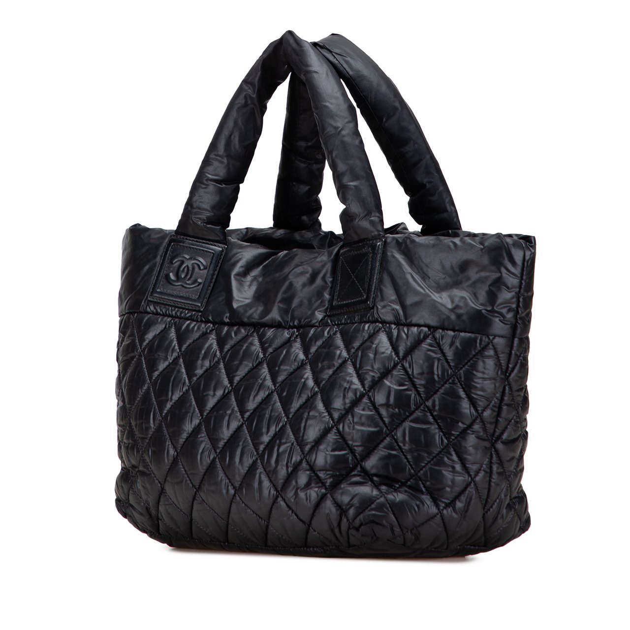 Chanel Small Quilted Nylon Coco Cocoon Tote Zwart