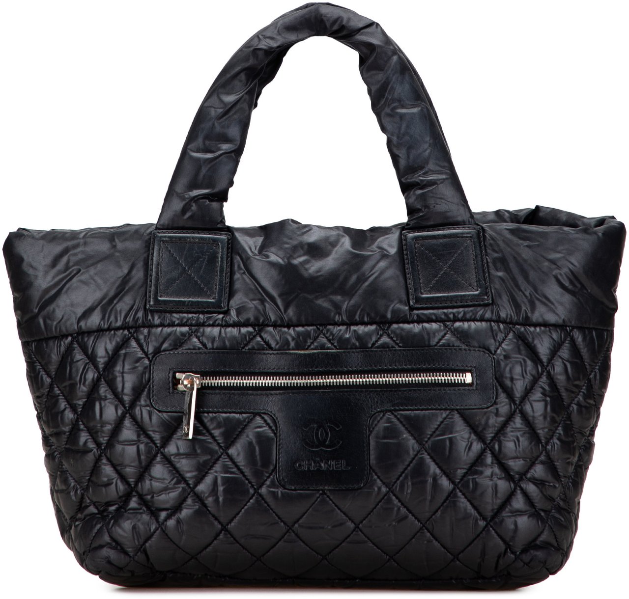 Chanel Small Quilted Nylon Coco Cocoon Tote Zwart