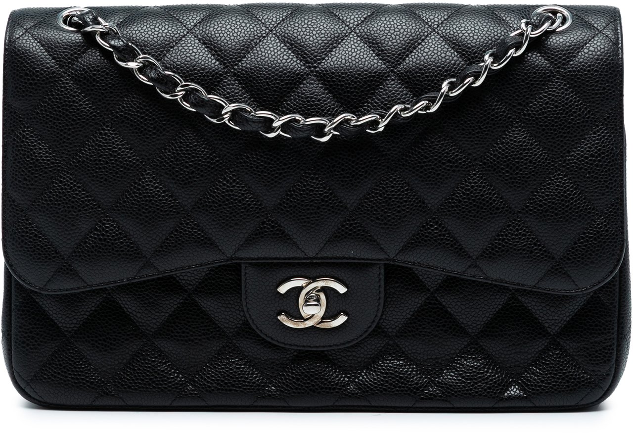 Chanel Jumbo Classic Caviar Double Flap Zwart