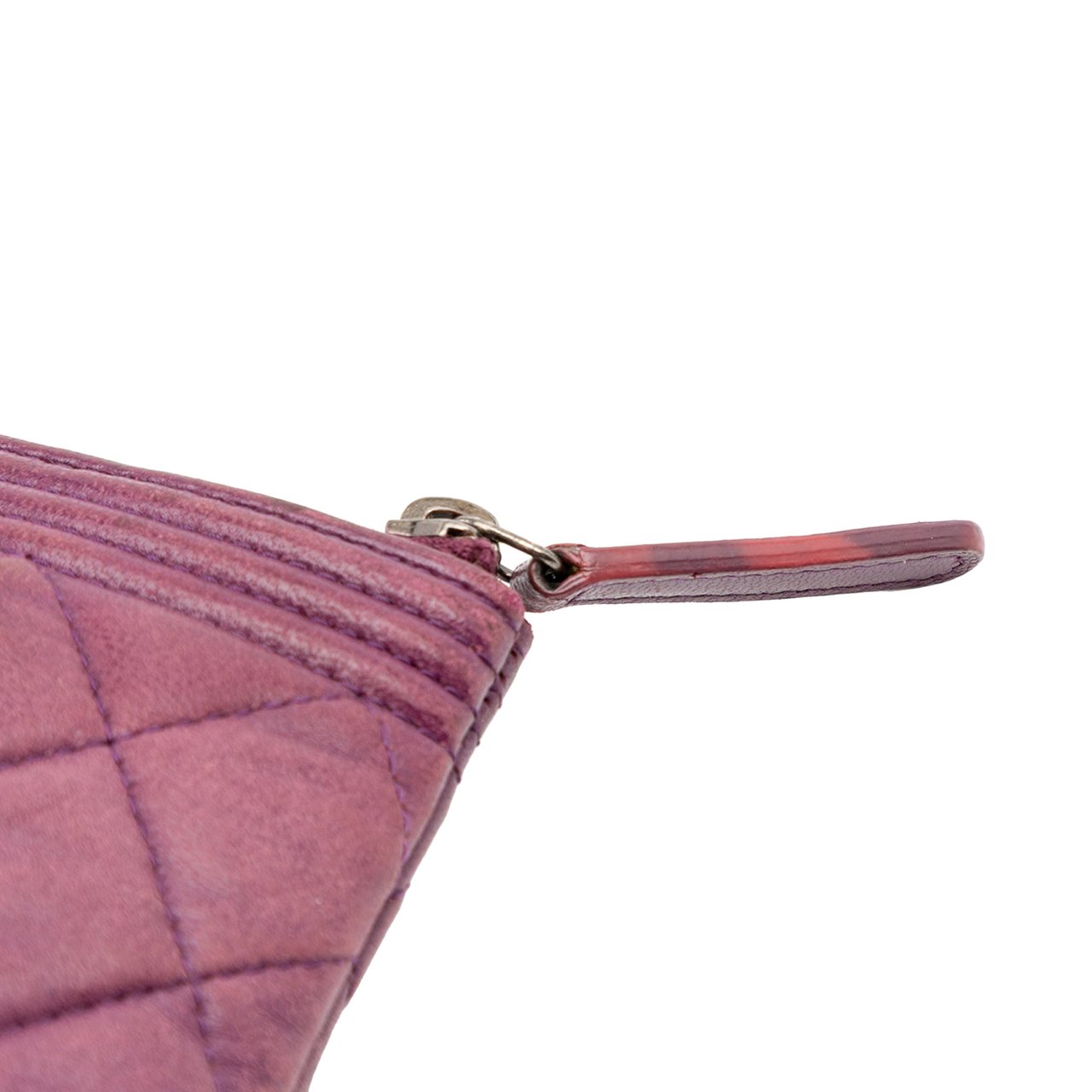 Chanel Medium Quilted Lambskin Boy O Case Clutch Paars