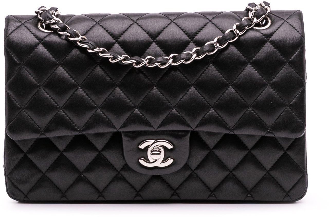 Chanel Medium Classic Lambskin Double Flap Zwart