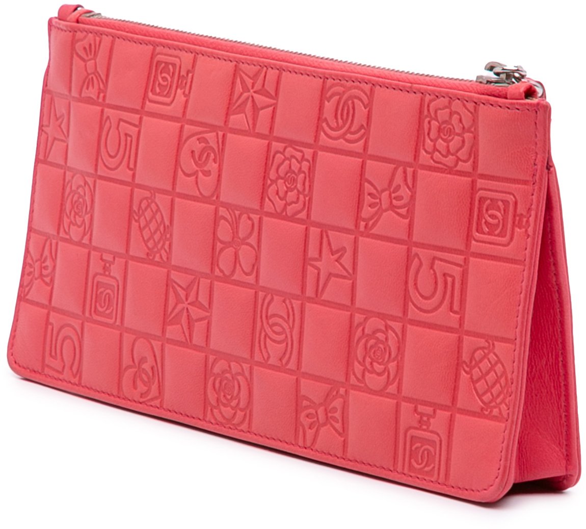 Chanel Lambskin Precious Symbols Pochette Roze