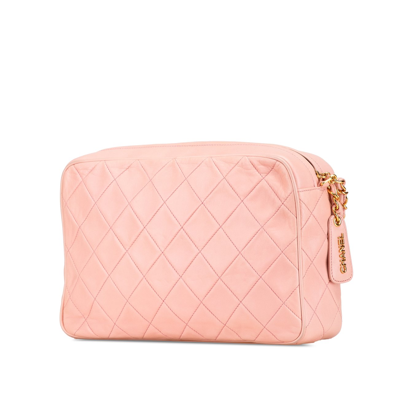 Chanel CC Quilted Lambskin Camera Crossbody Roze