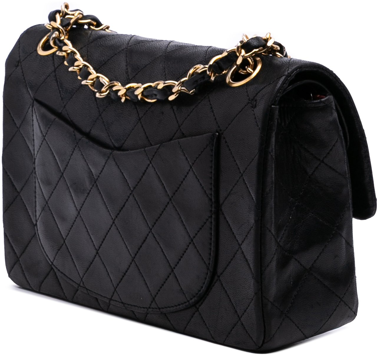 Chanel Small Classic Lambskin Double Flap Zwart
