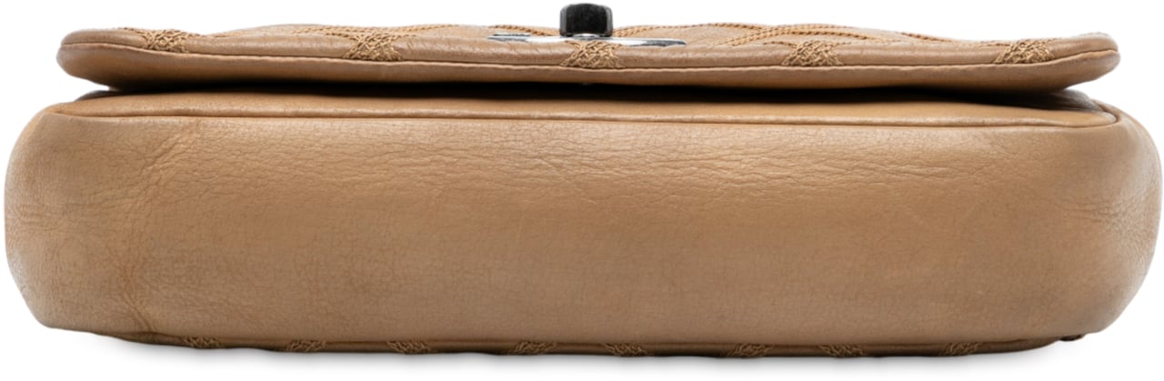 Chanel CC Aged Calfskin Diamond Stitch Flap Bruin