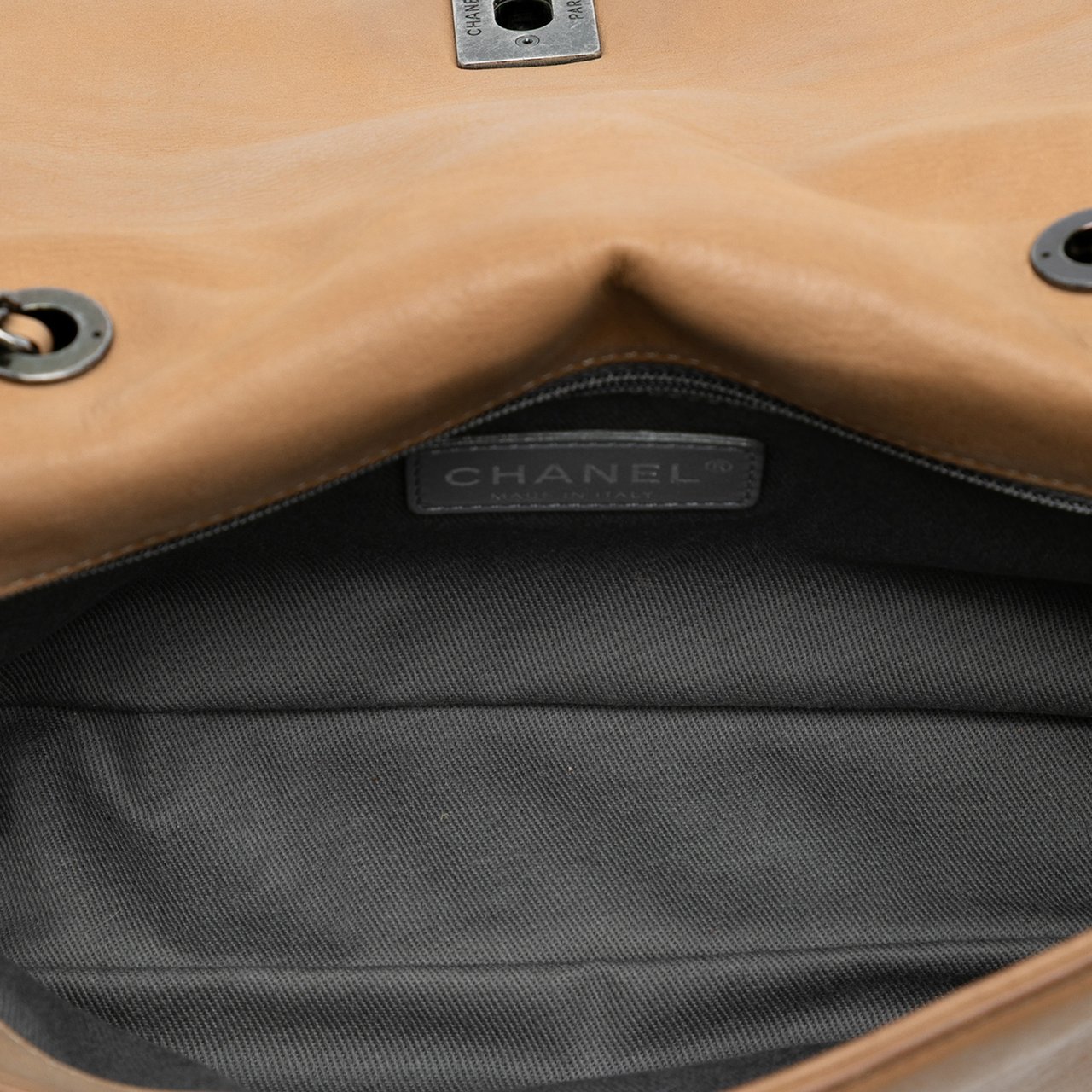 Chanel CC Aged Calfskin Diamond Stitch Flap Bruin