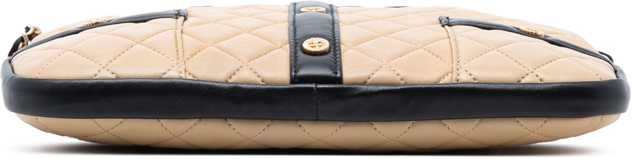 Chanel Small Quilted Lambskin Girl Clutch on Chain Bruin