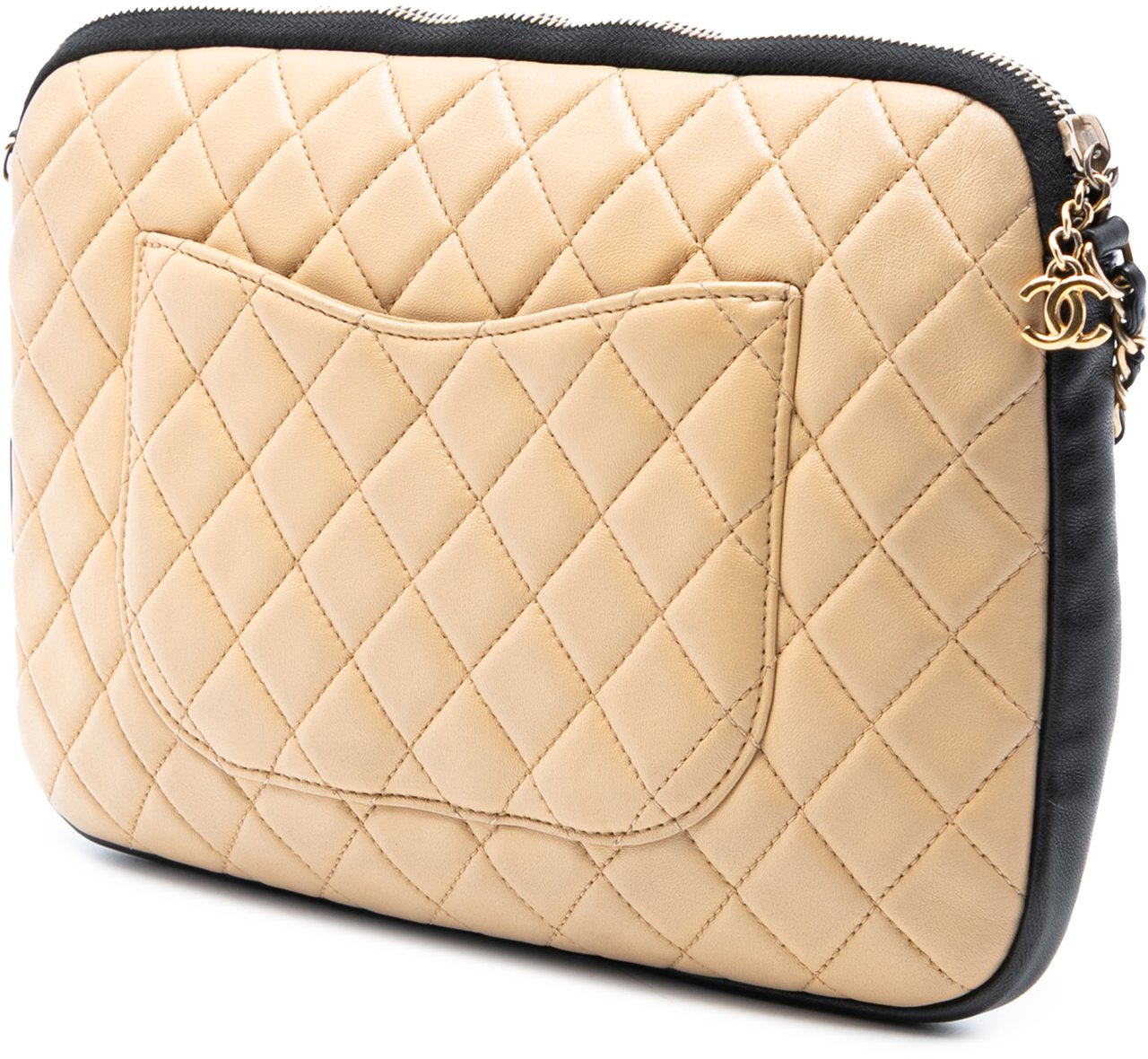 Chanel Small Quilted Lambskin Girl Clutch on Chain Bruin
