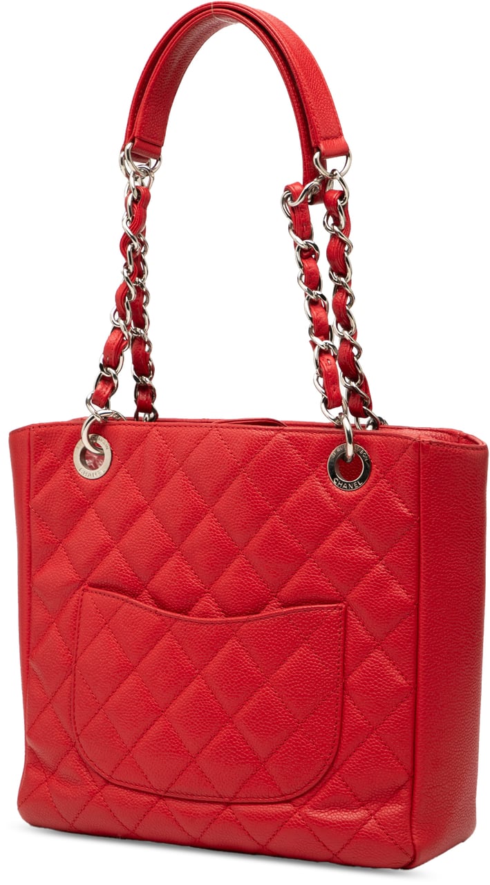 Chanel Caviar Petite Shopping Tote Rood