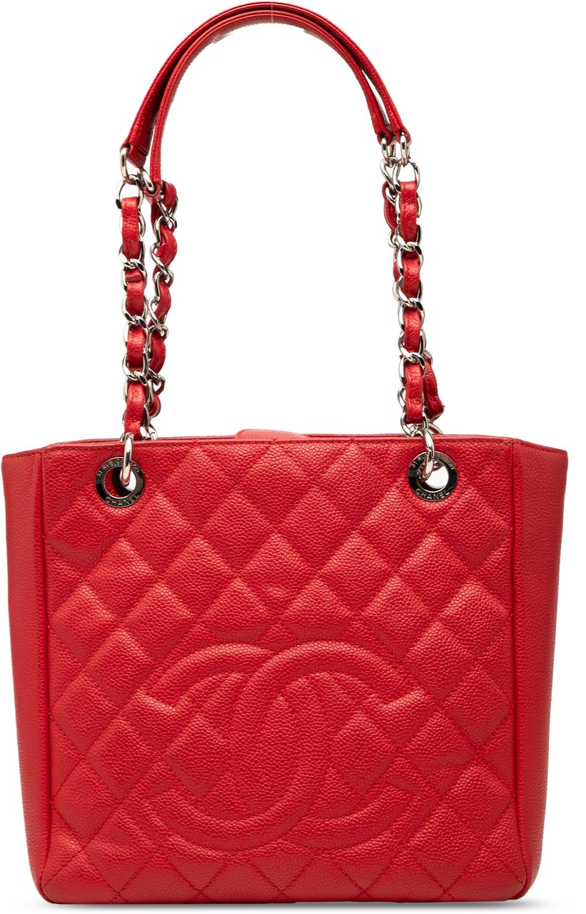 Chanel Caviar Petite Shopping Tote Rood