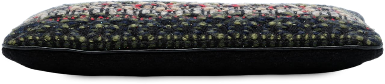 Chanel Quilted Tweed and Wool Cosmetic Pouch Blauw