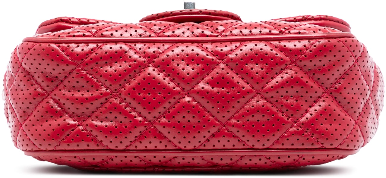 Chanel Mini Perforated Lambskin Punch Flap Rood