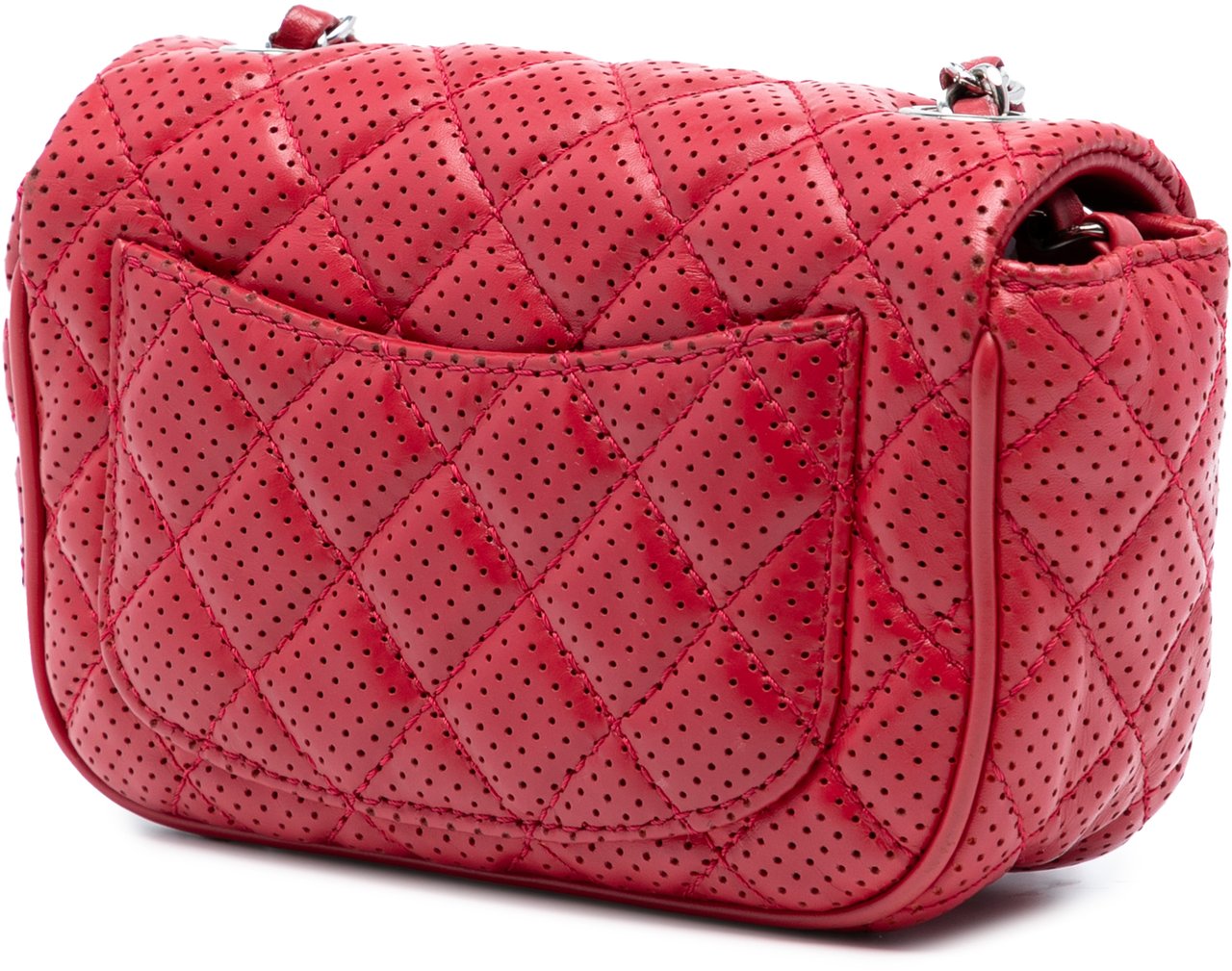 Chanel Mini Perforated Lambskin Punch Flap Rood