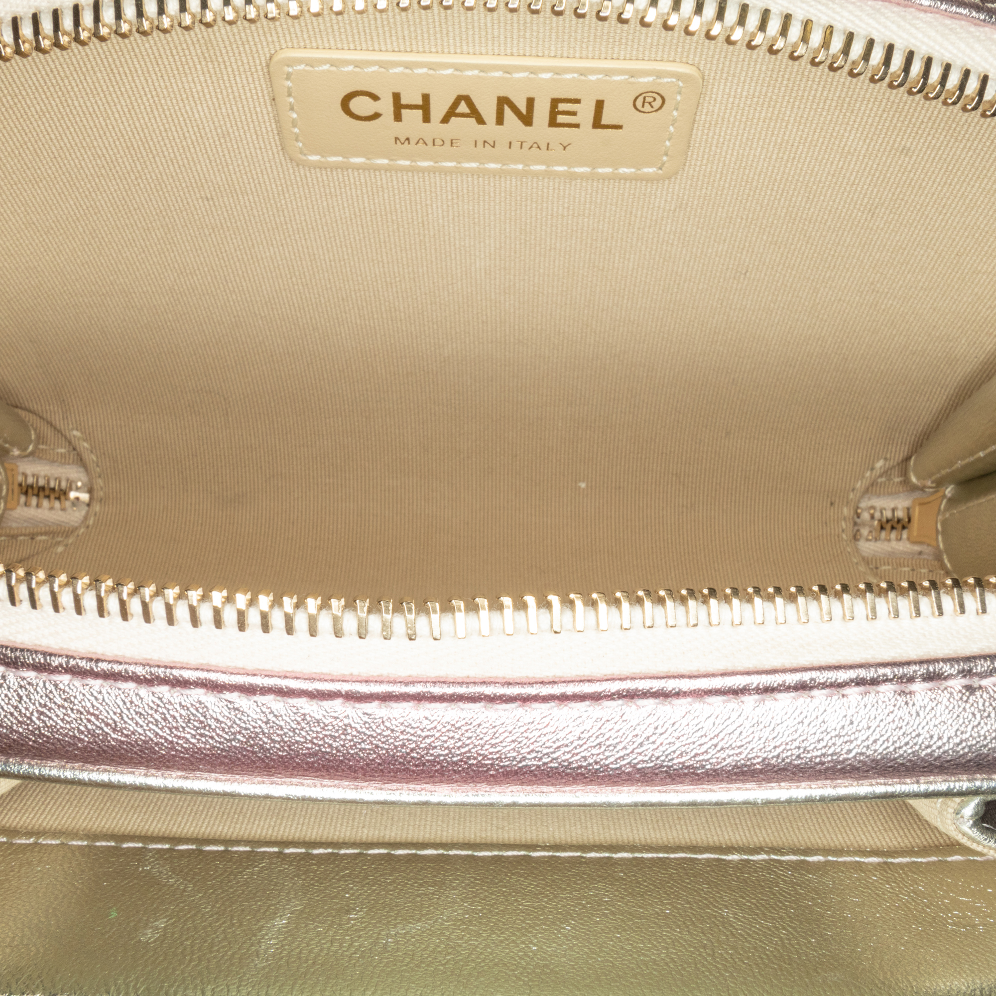 Chanel Mini Metallic Lambskin Like a Wallet Flap Roze