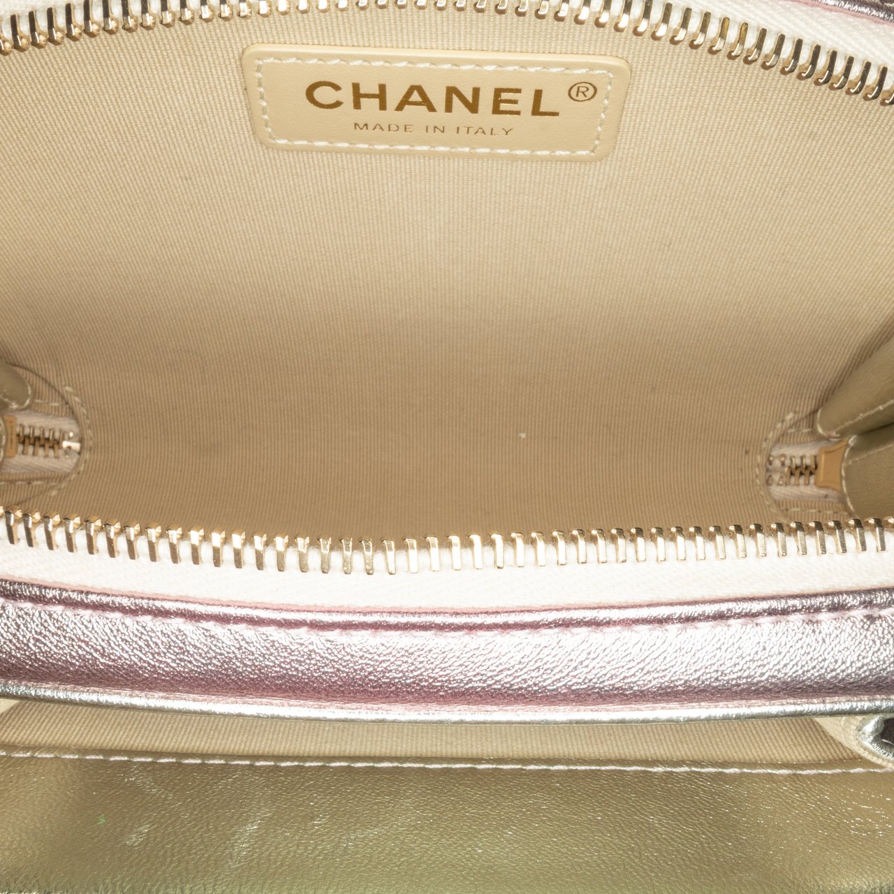 Chanel Mini Metallic Lambskin Like a Wallet Flap Roze