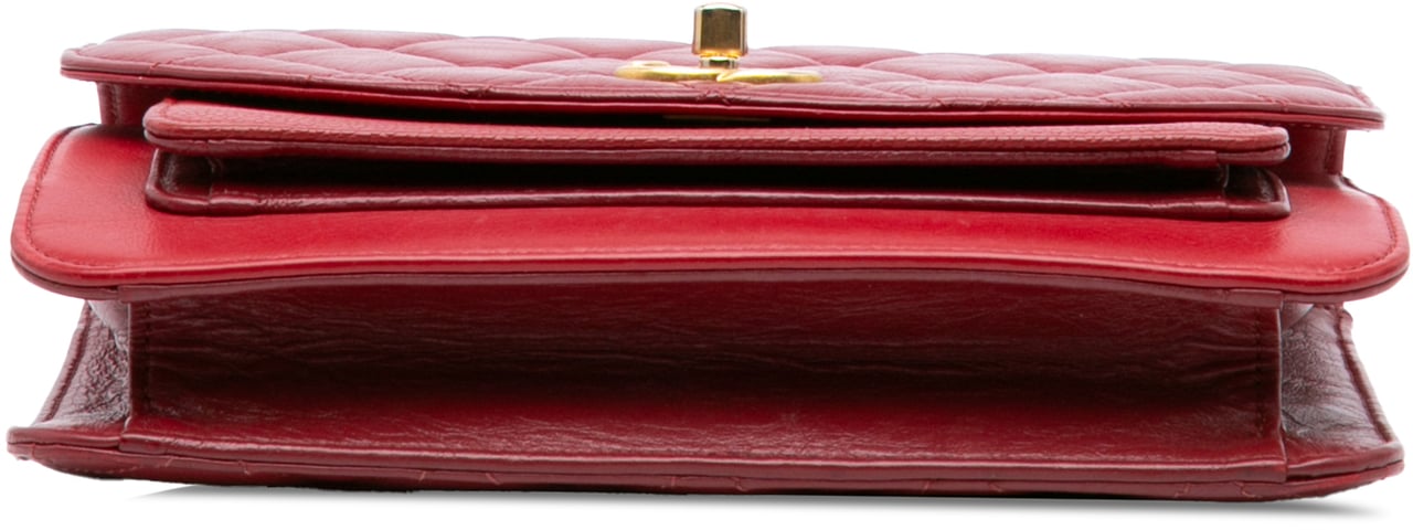 Chanel Small Quilted Calfskin and Caviar Chain Handle Flap Rood