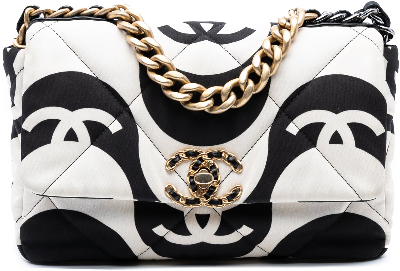 Chanel Medium Printed Silk 19 Flap Wit