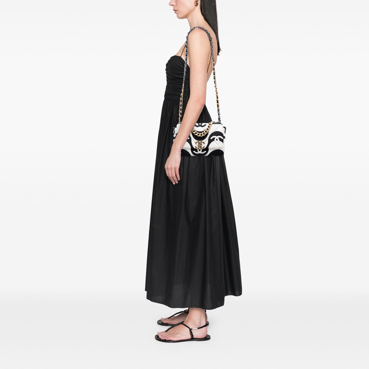 Chanel Medium Printed Silk 19 Flap Wit