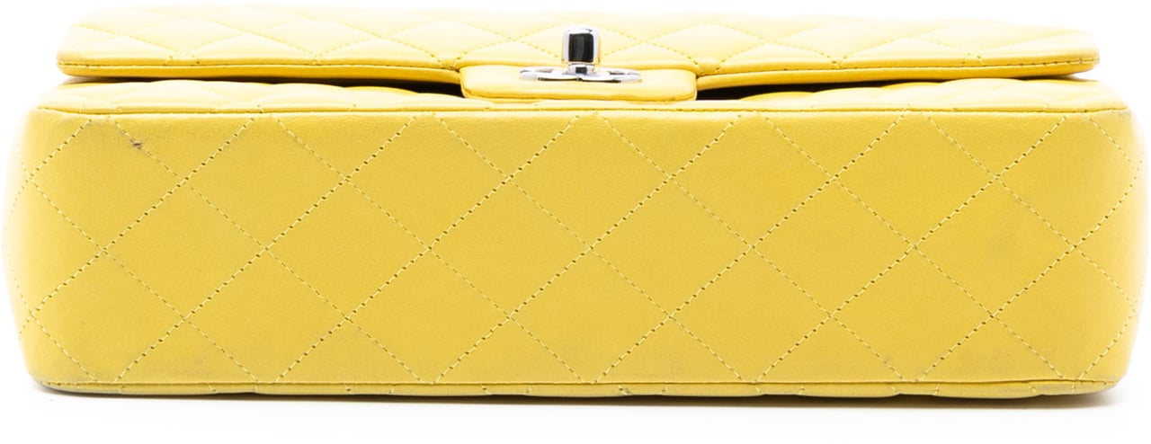 Chanel Medium Classic Lambskin Double Flap Geel
