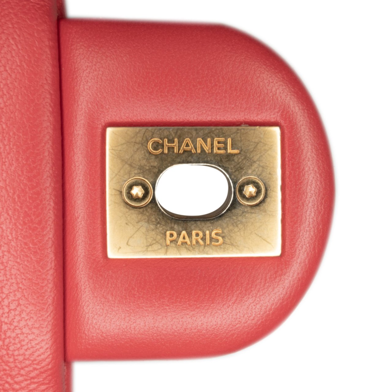 Chanel Medium Lambskin In The Loop Flap Rood