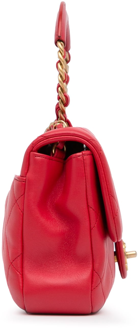 Chanel Medium Lambskin In The Loop Flap Rood