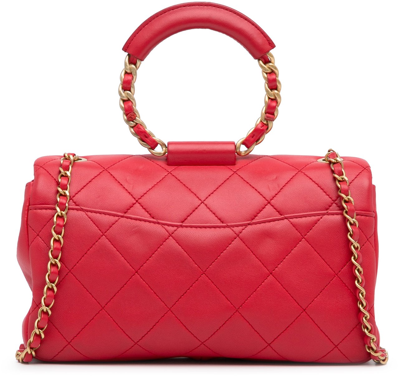 Chanel Medium Lambskin In The Loop Flap Rood