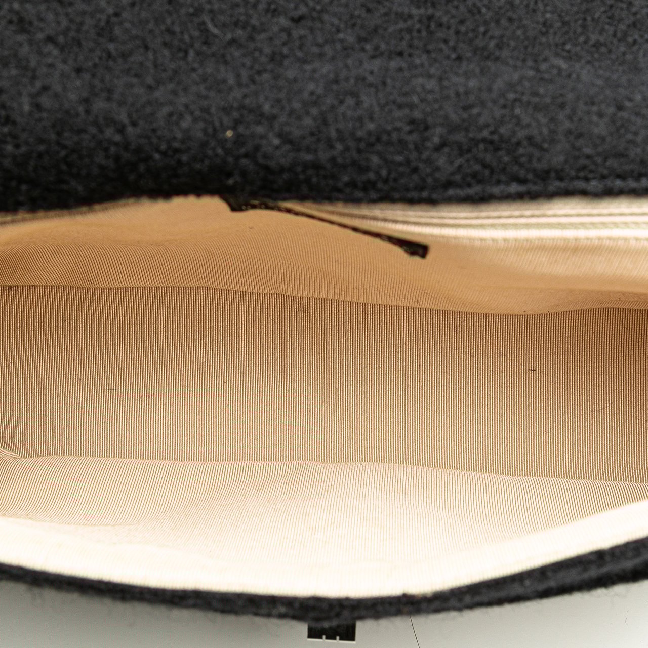 Chanel Jumbo Reissue 2.55 Choco Bar Wool Felt Identification Flap Zwart