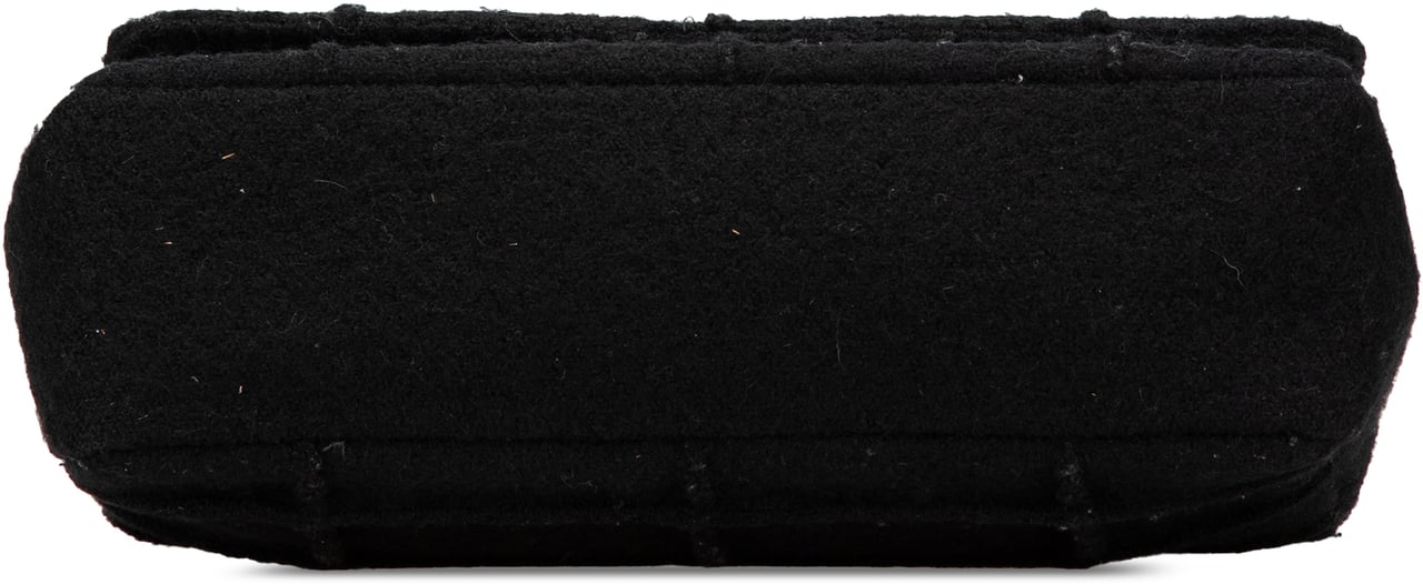 Chanel Jumbo Reissue 2.55 Choco Bar Wool Felt Identification Flap Zwart