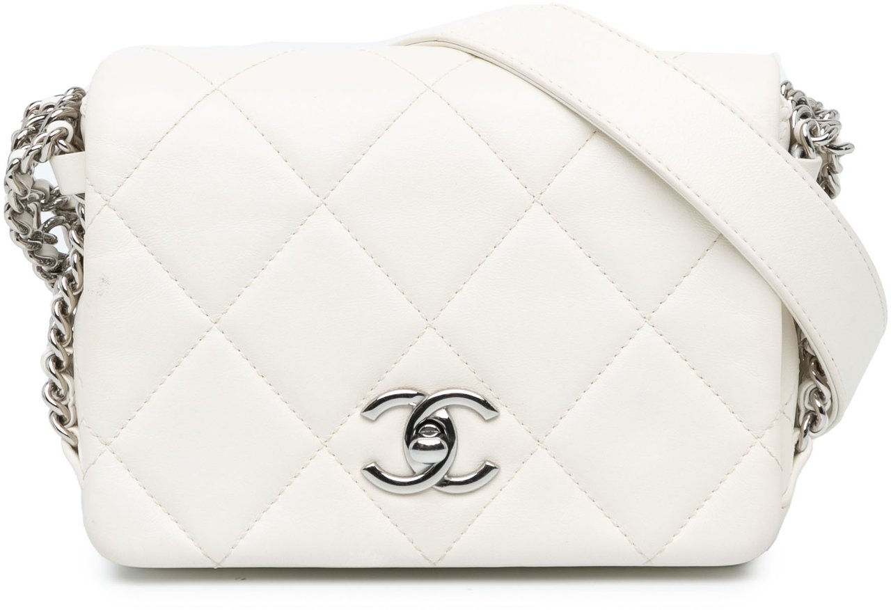 Chanel Mini Quilted Lambskin Chain Rows Flap Wit