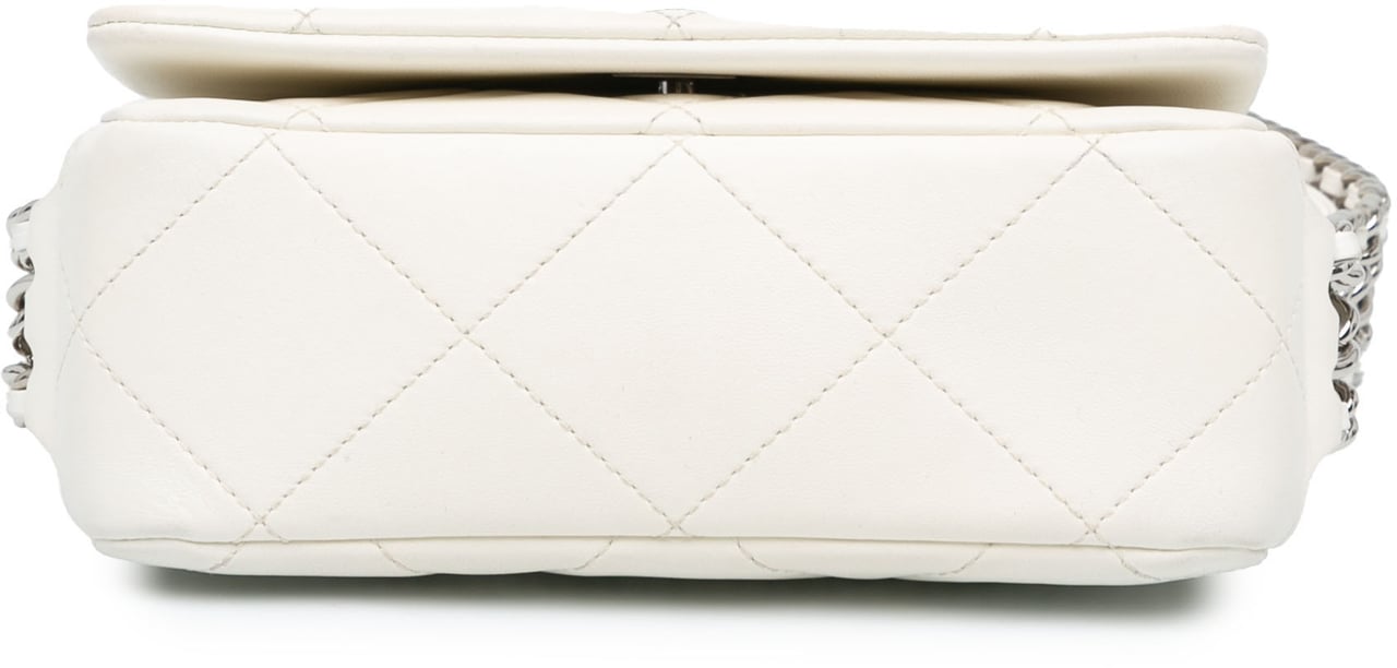 Chanel Mini Quilted Lambskin Chain Rows Flap Wit