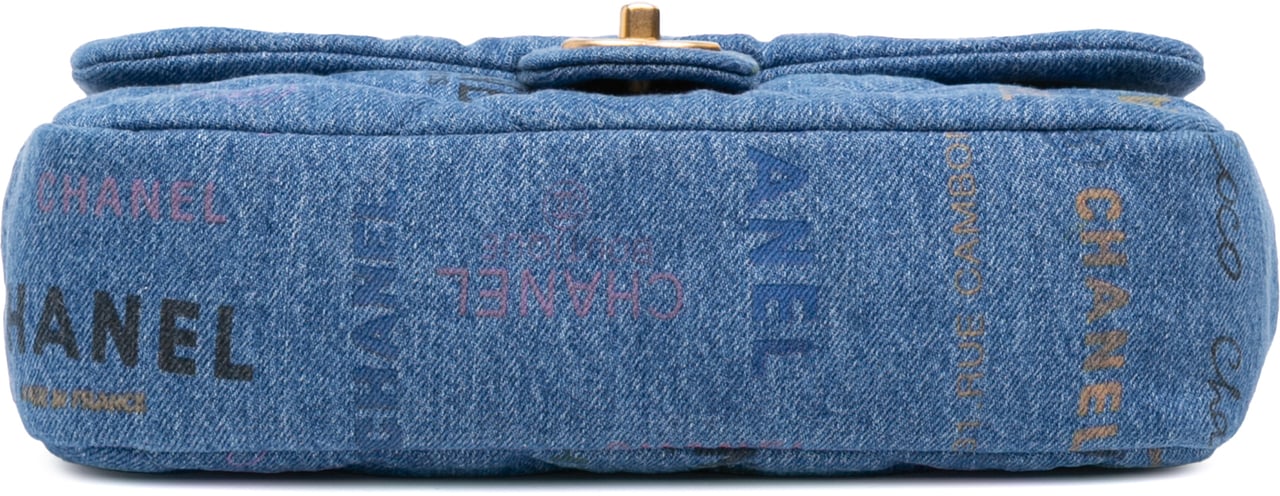 Chanel Medium Quilted Denim Mood Flap Blauw