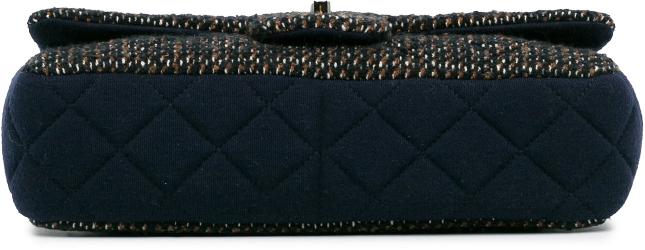 Chanel Small Jersey Tweed Flap Blauw