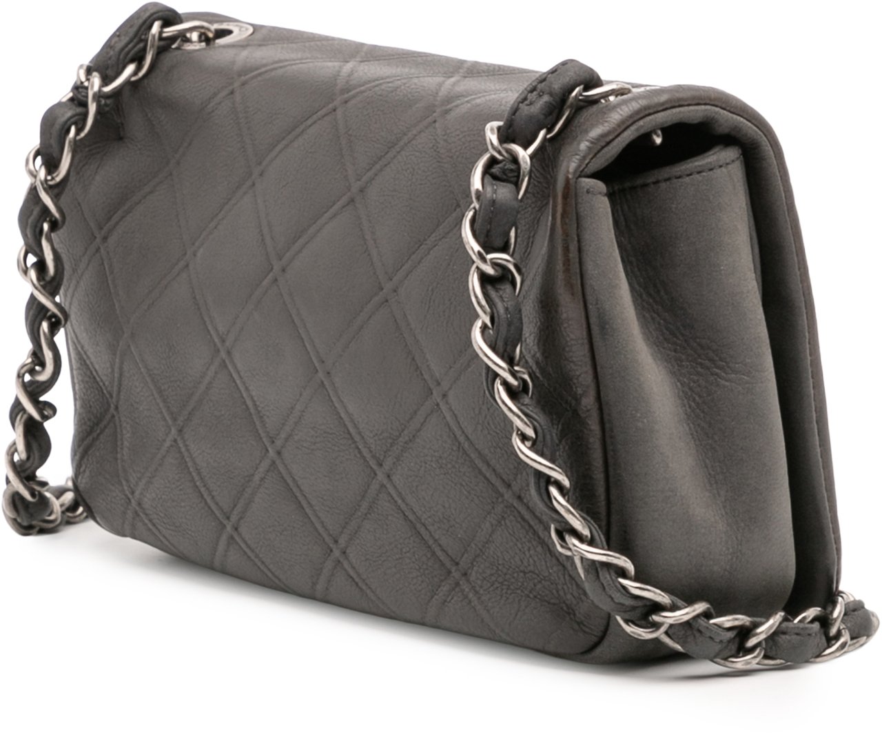 Chanel Small Diamond Embossed Calfskin New Chic Flap Grijs