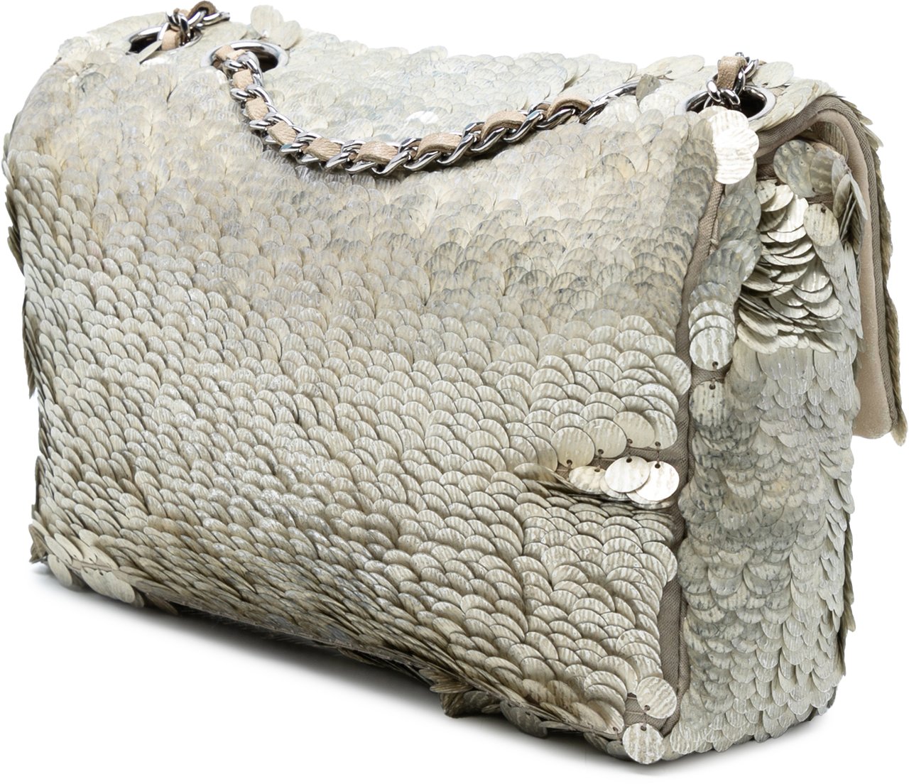 Chanel Small Paillettes Sequin Single Flap Bruin