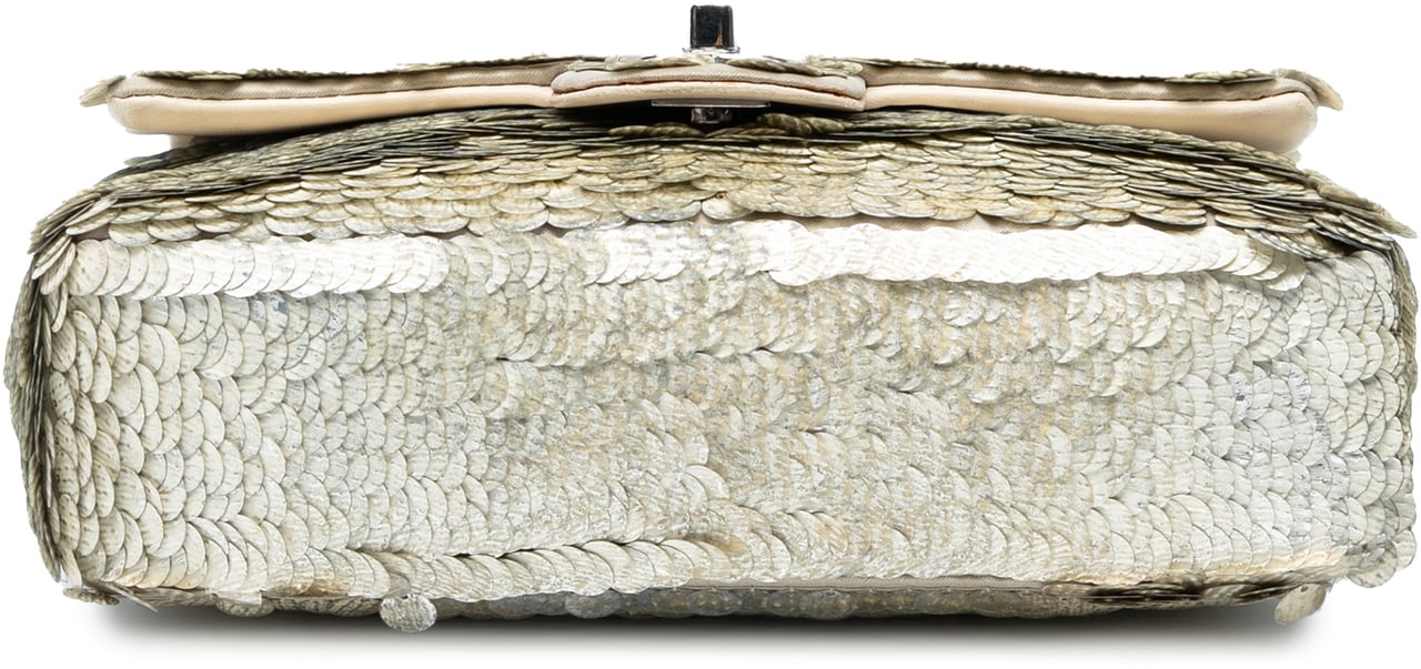 Chanel Small Paillettes Sequin Single Flap Bruin
