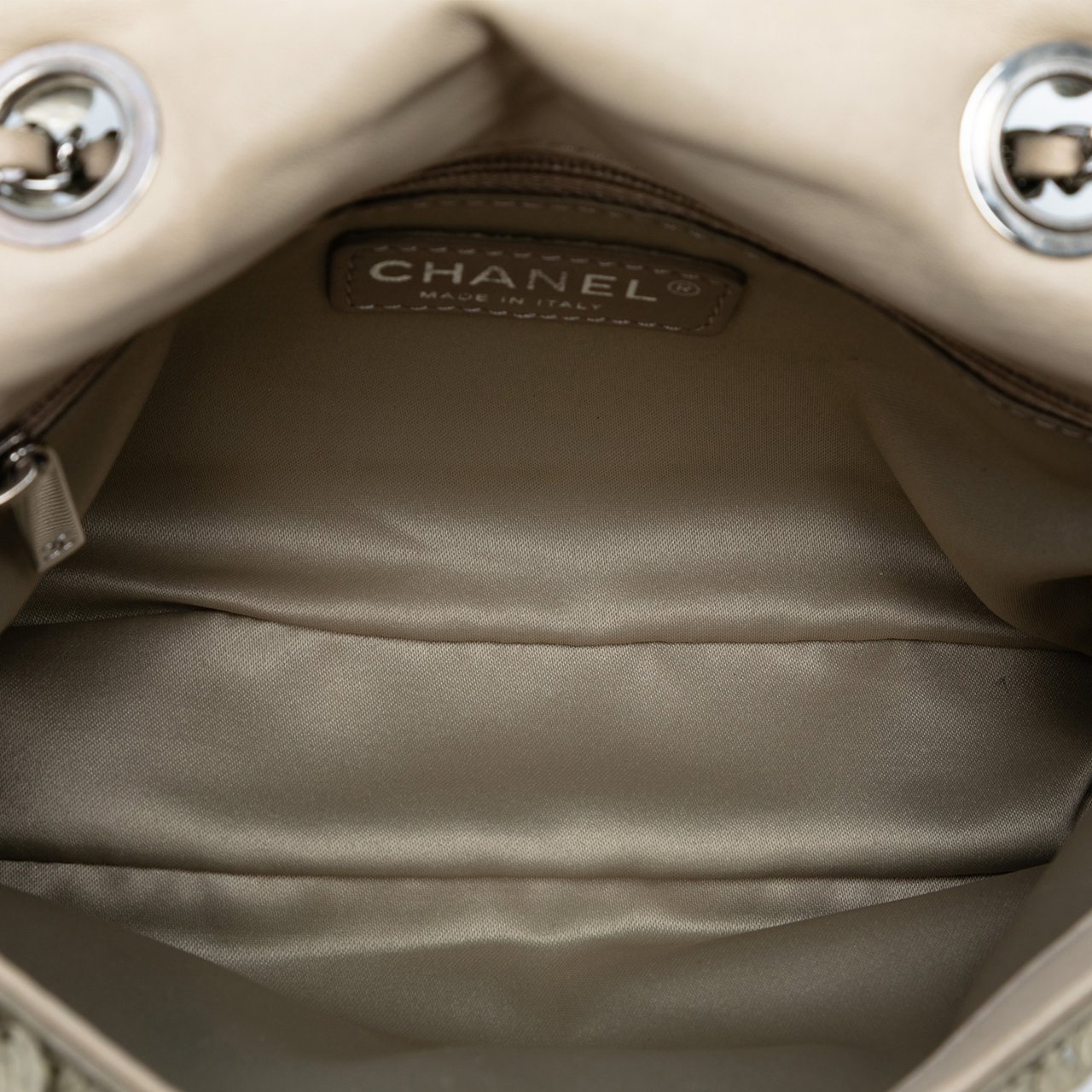 Chanel Small Paillettes Sequin Single Flap Bruin