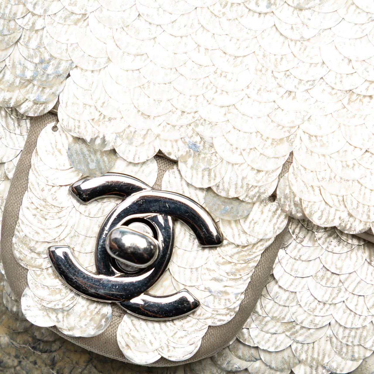 Chanel Small Paillettes Sequin Single Flap Bruin