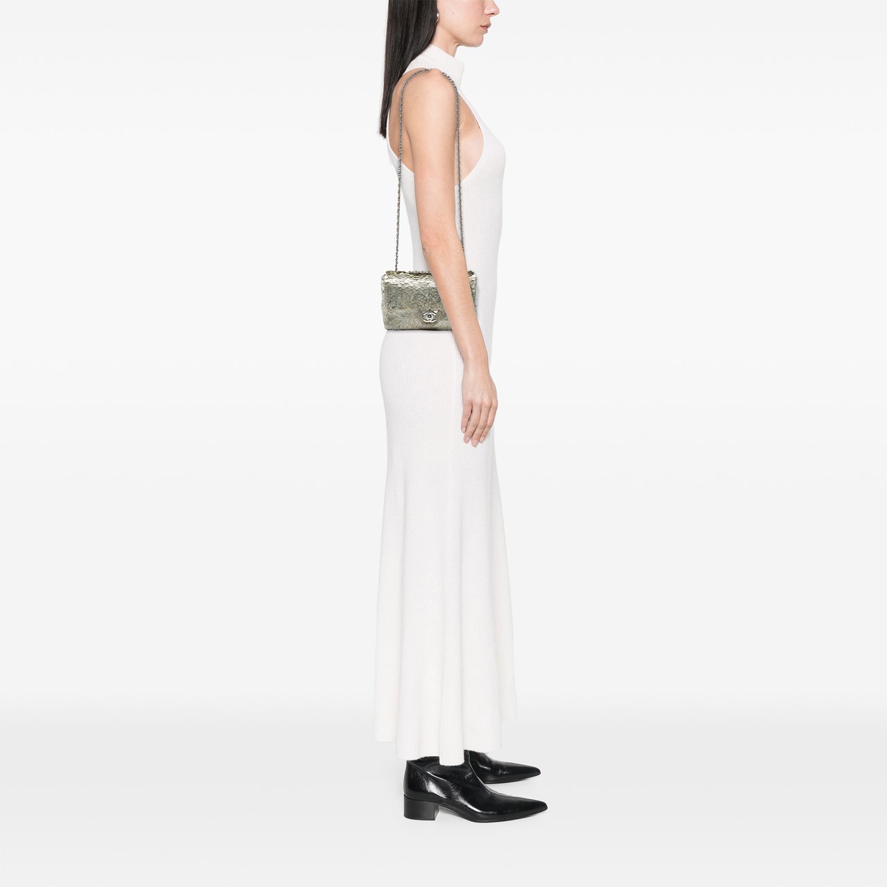 Chanel Small Paillettes Sequin Single Flap Bruin