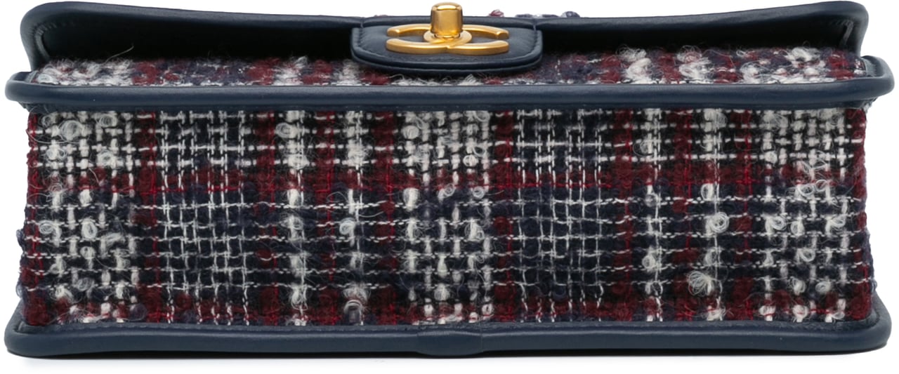 Chanel Small Tweed School Memory Top Handle Flap Blauw