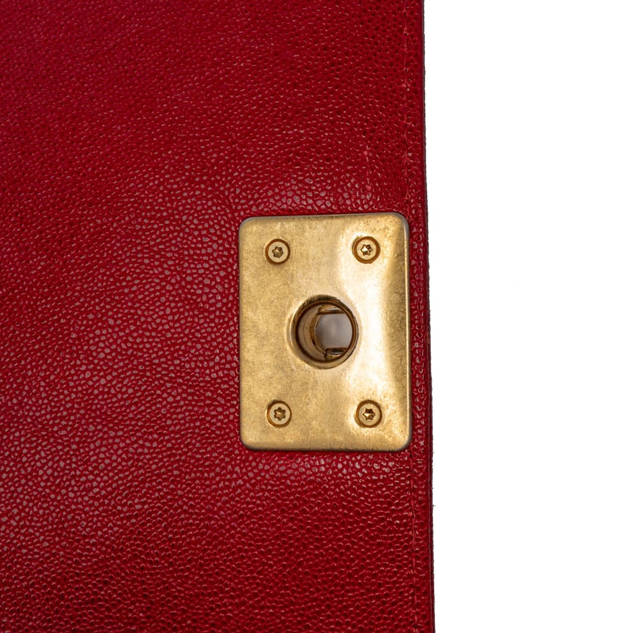 Chanel Quilted Caviar North South Boy Flap Rood