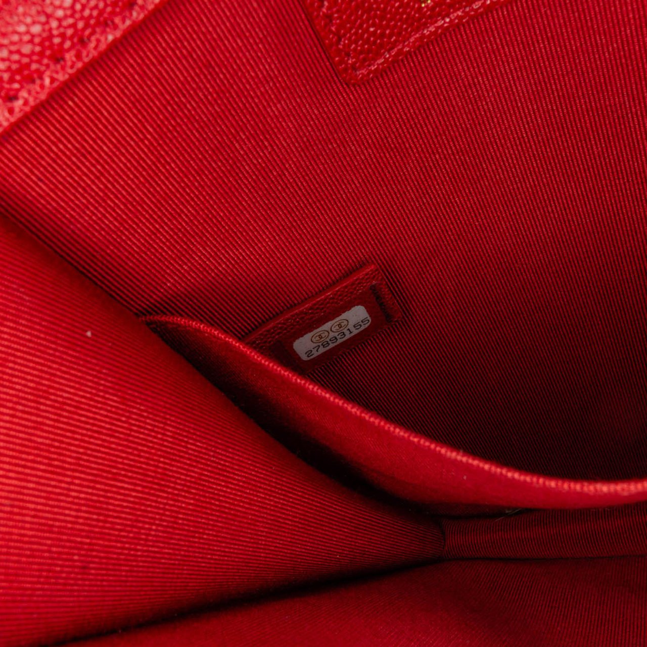 Chanel Quilted Caviar North South Boy Flap Rood
