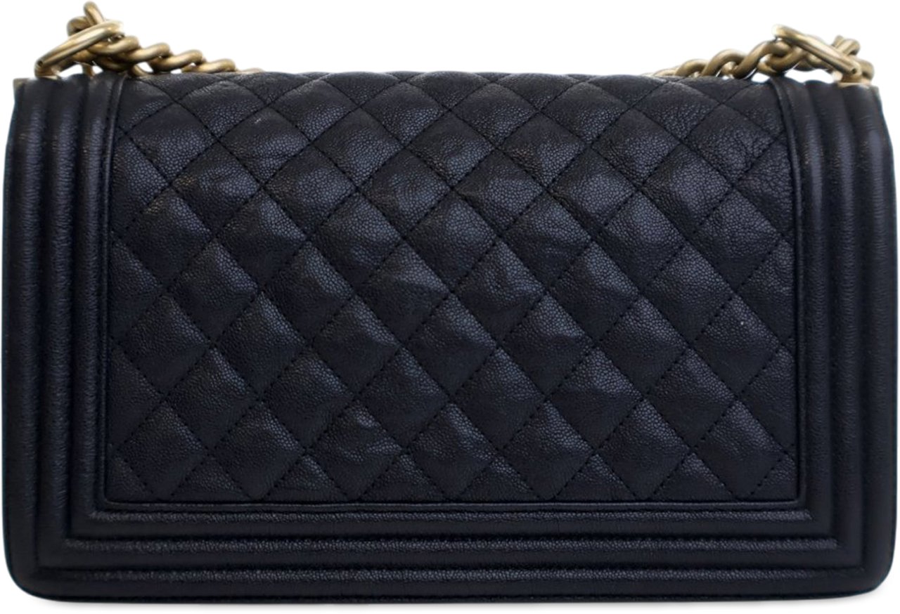 Chanel Old Medium Quilted Caviar Boy Flap Blauw