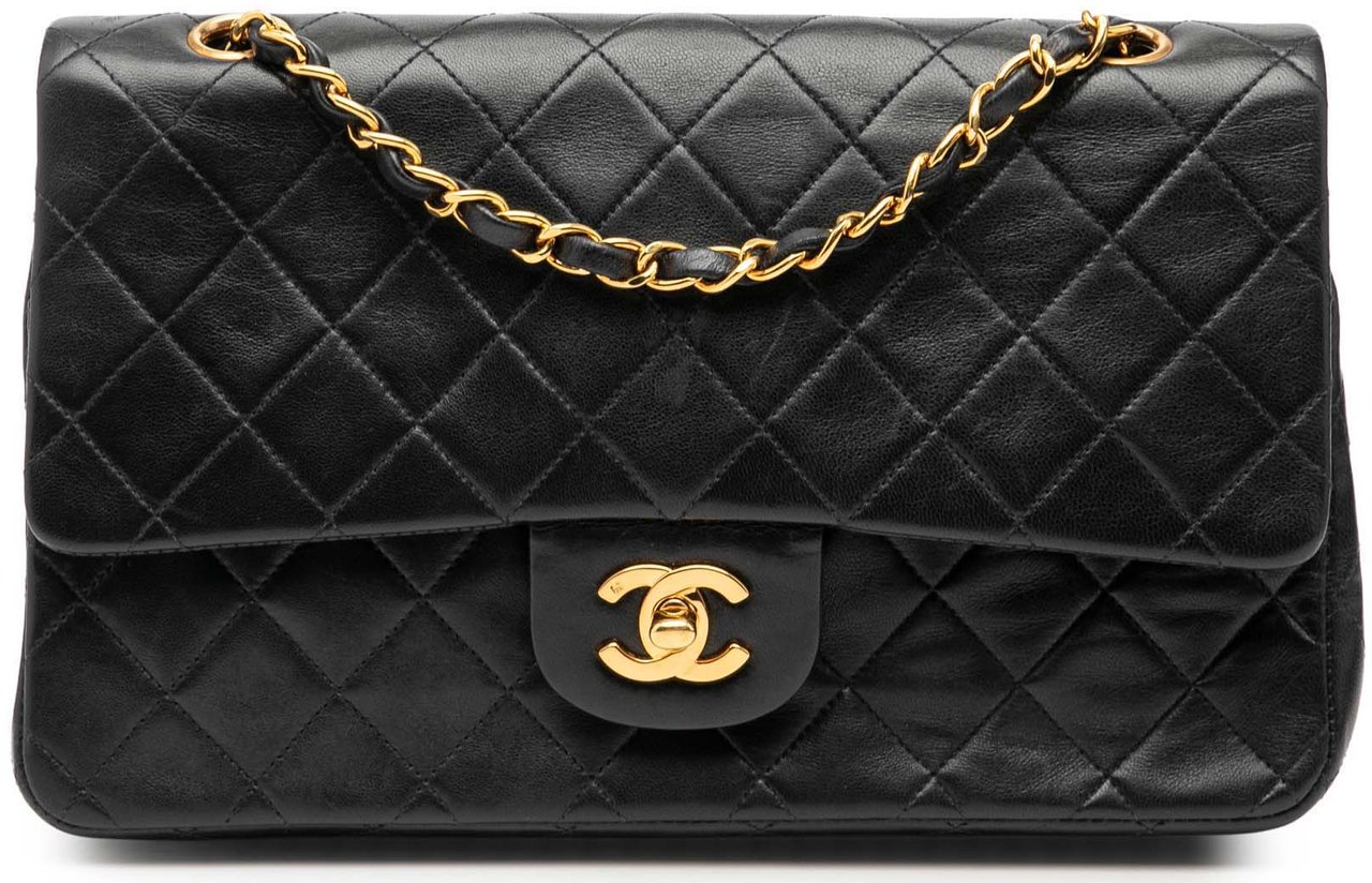 Chanel Medium Classic Lambskin Double Flap Zwart