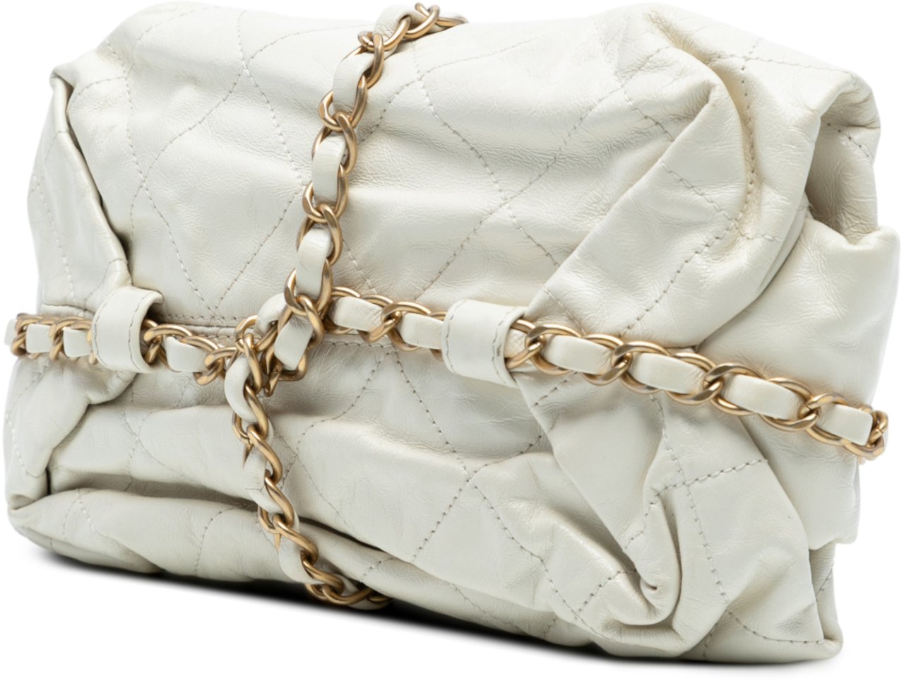 Chanel Quilted Calfskin Midnight Swim Baluchon Bag Wit