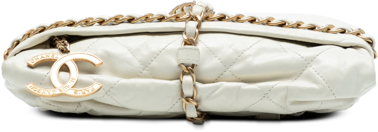 Chanel Quilted Calfskin Midnight Swim Baluchon Bag Wit