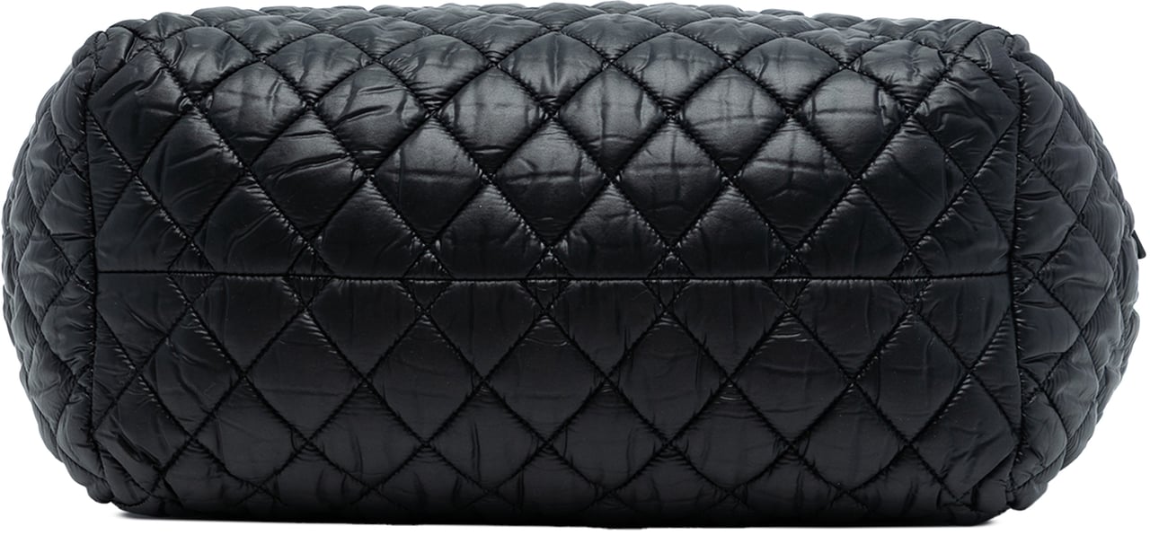 Chanel Quilted Nylon Coco Cocoon Bowler Bag Zwart