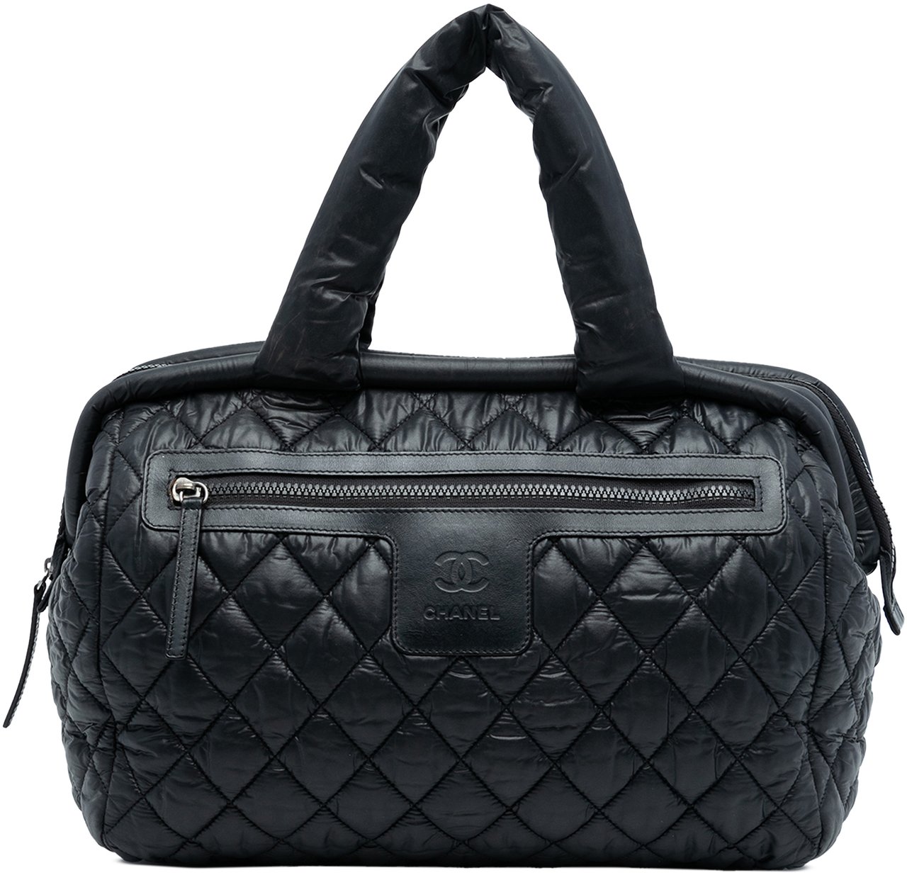 Chanel Quilted Nylon Coco Cocoon Bowler Bag Zwart