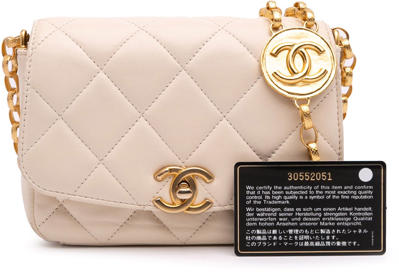 Chanel Small Quilted Lambskin CC Coin Flap Bruin