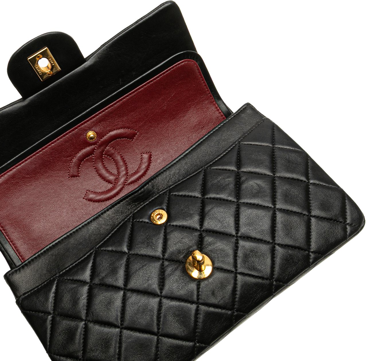 Chanel Small Classic Lambskin Double Flap Zwart